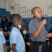 US Air Force Honor Guard Drill Team performs for local children