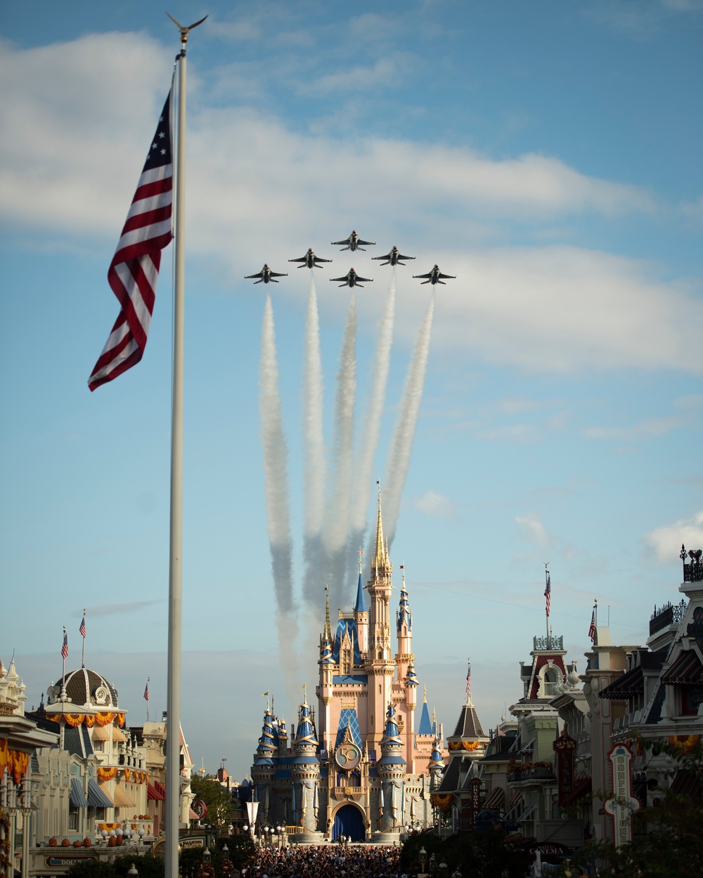 Thunderbirds fly over Walt Disney World