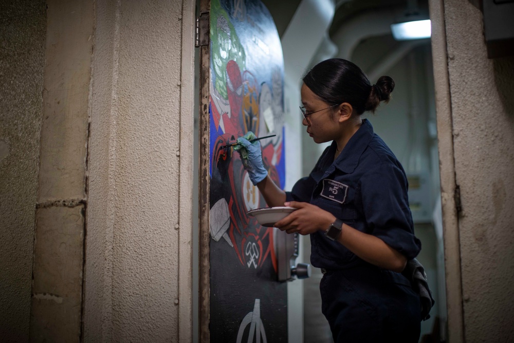 Bataan Sailor Paints Door