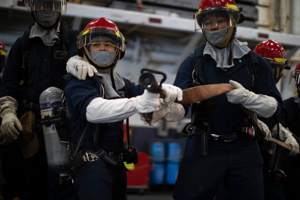 Bataan Participates in Fire Fighting Drills