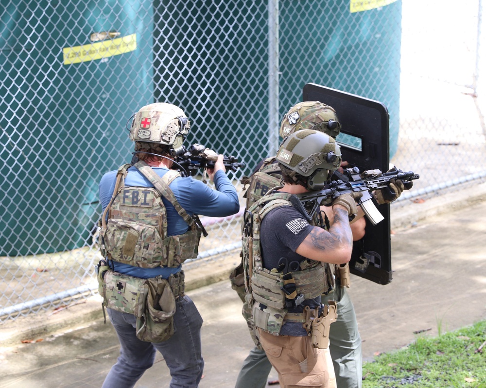 August 20, 2022, USAG Fort Buchanan conducted Active Shooter Exercise with Department of Defense Education (DODEA) schools and Federal Bureau of Investigation (FBI) partners. The scenario depicted two active shooters who arrived at Antilles High School ca