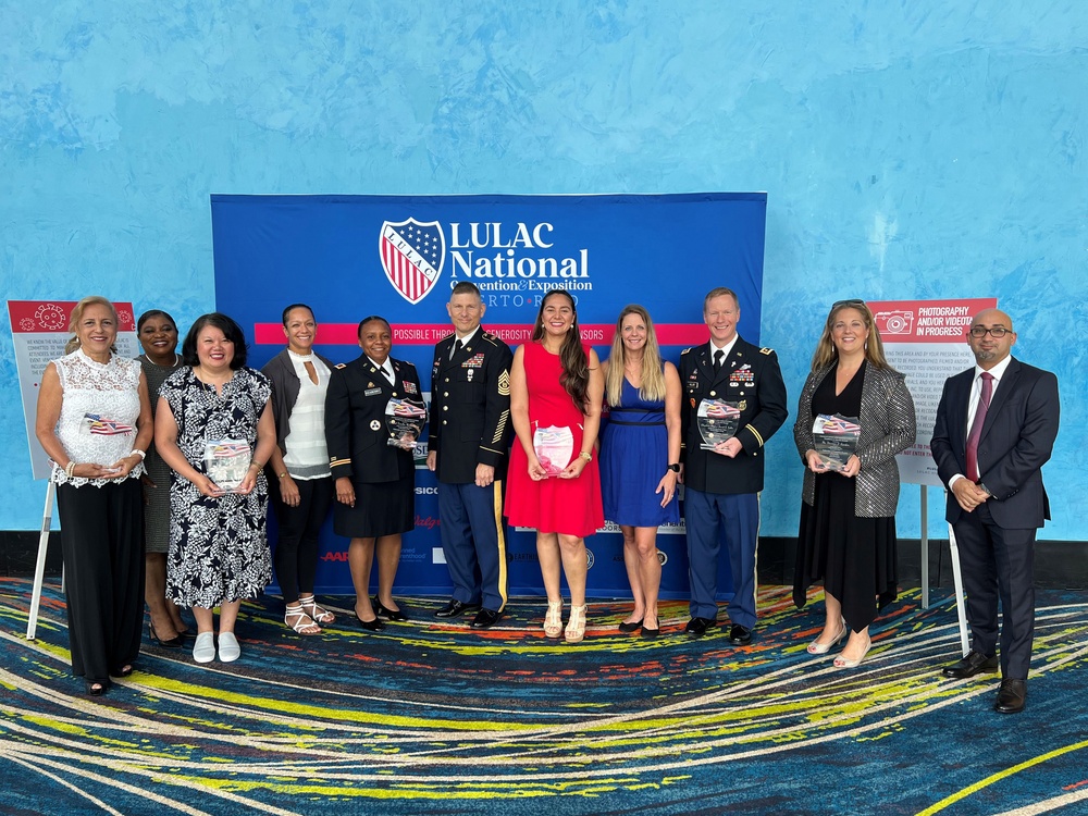 USAG Fort Buchanan received the 2022 League of United Latin American Citizens (LULAC) Excellence in Service Award during the “Defenders of Freedom” event, July 28, 2022, at the 93rd LULAC National Convention and Exposition held in San Juan. This prest