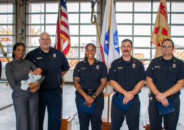 APG first responders honored after delivering a baby