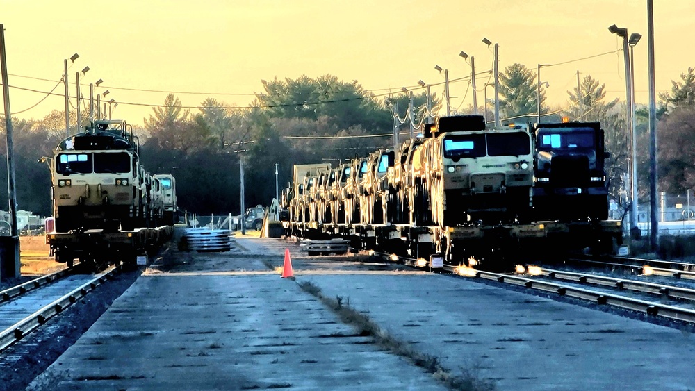 411th Engineer Company equipment deployment by rail movements at Fort McCoy