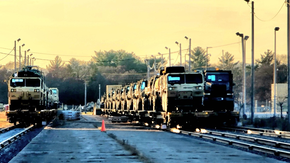 411th Engineer Company equipment deployment by rail movements at Fort McCoy