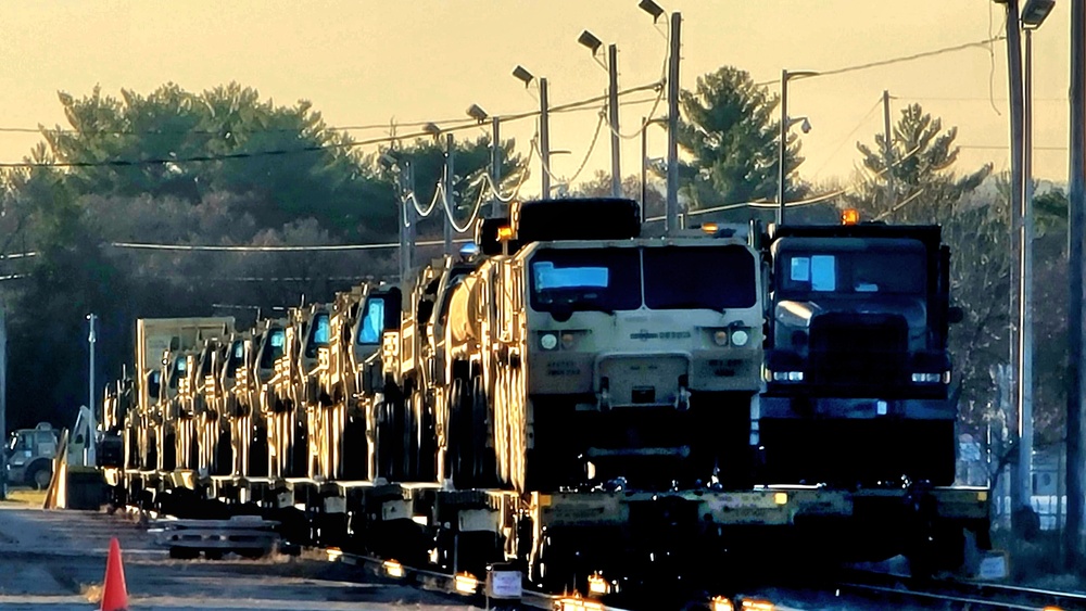 411th Engineer Company equipment deployment by rail movements at Fort McCoy