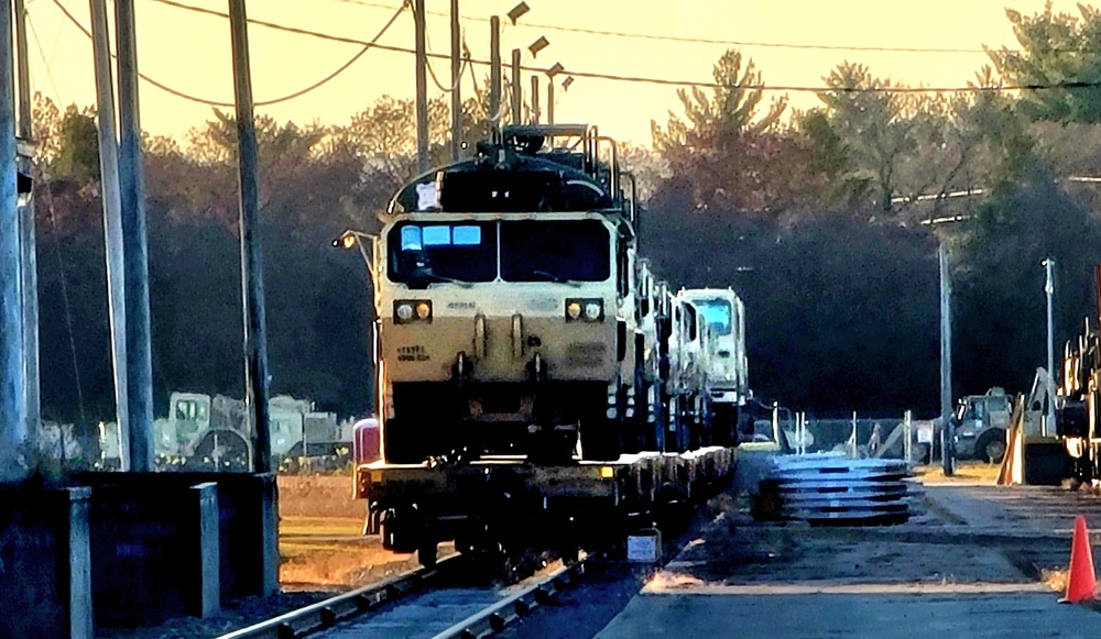 411th Engineer Company equipment deployment by rail movements at Fort McCoy