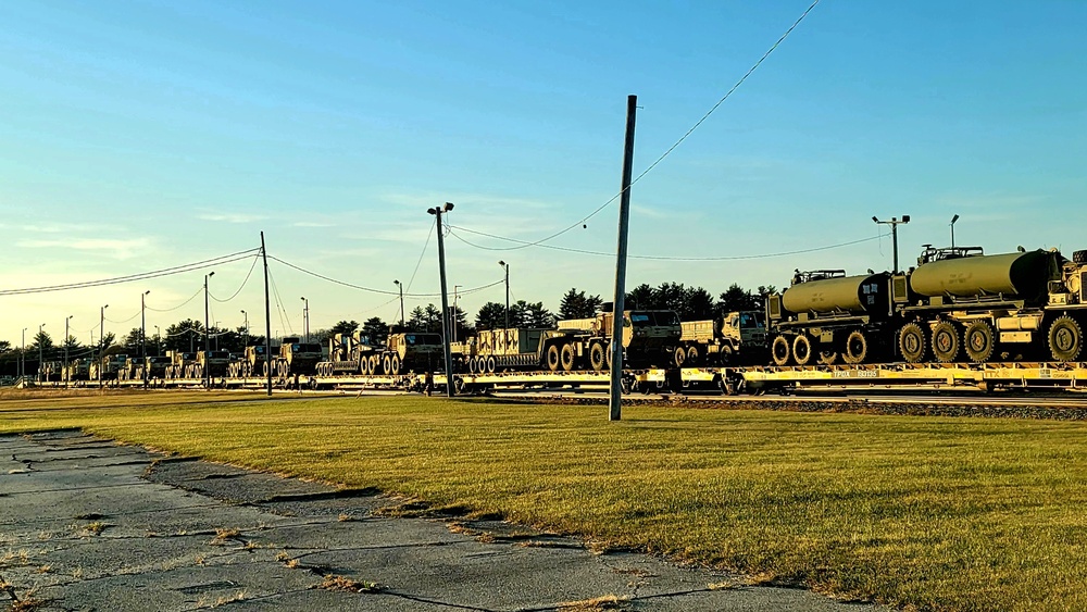 411th Engineer Company equipment deployment by rail movements at Fort McCoy