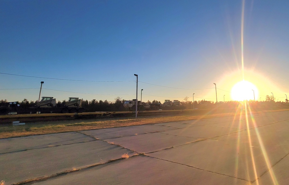 411th Engineer Company equipment deployment by rail movements at Fort McCoy