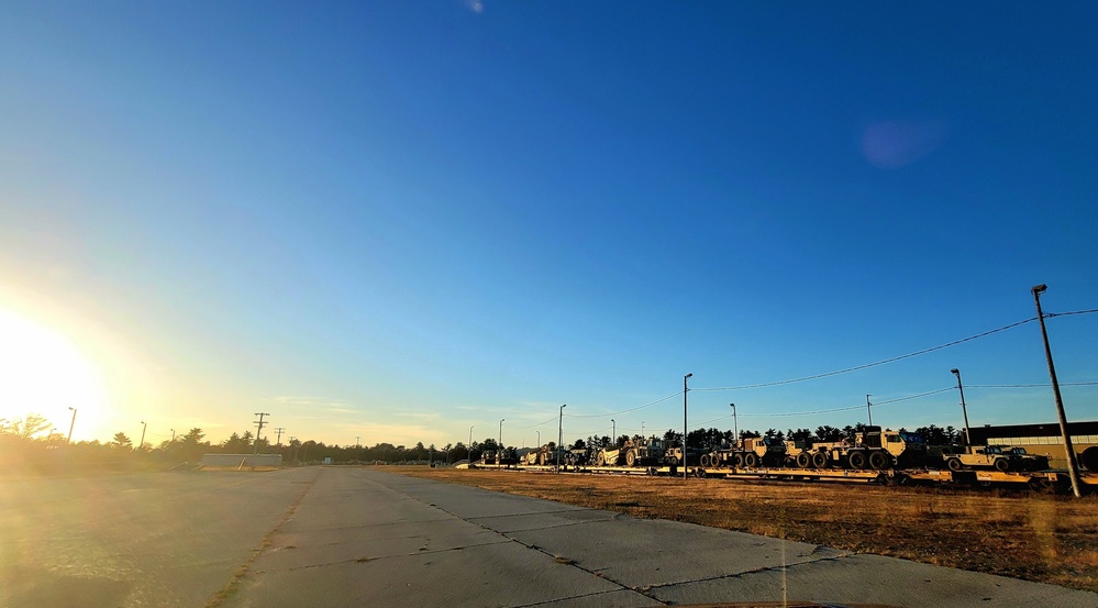 411th Engineer Company equipment deployment by rail movements at Fort McCoy