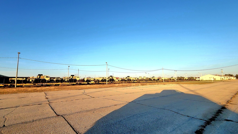 411th Engineer Company equipment deployment by rail movements at Fort McCoy