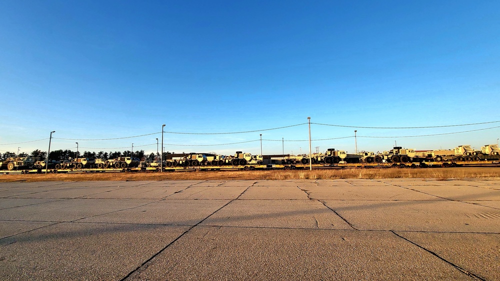 411th Engineer Company equipment deployment by rail movements at Fort McCoy