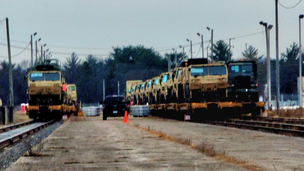 411th Engineer Company equipment deployment by rail movements at Fort McCoy