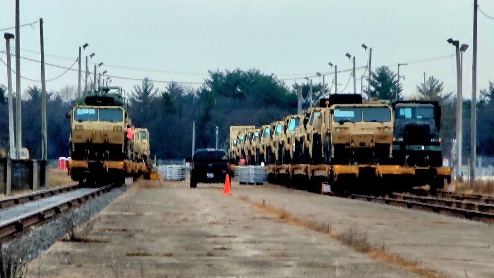 411th Engineer Company equipment deployment by rail movements at Fort McCoy