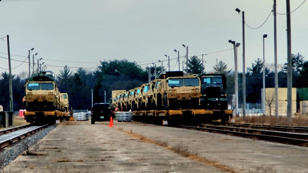 411th Engineer Company equipment deployment by rail movements at Fort McCoy