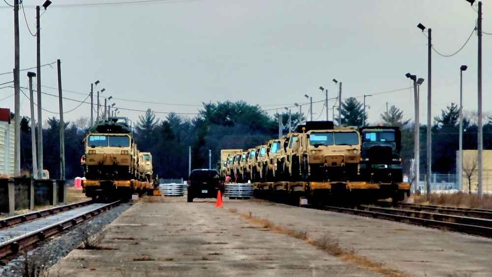 411th Engineer Company equipment deployment by rail movements at Fort McCoy