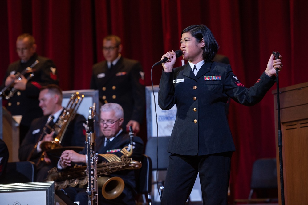 The U.S. Navy Commodores perform at Huston–Tillotson University.