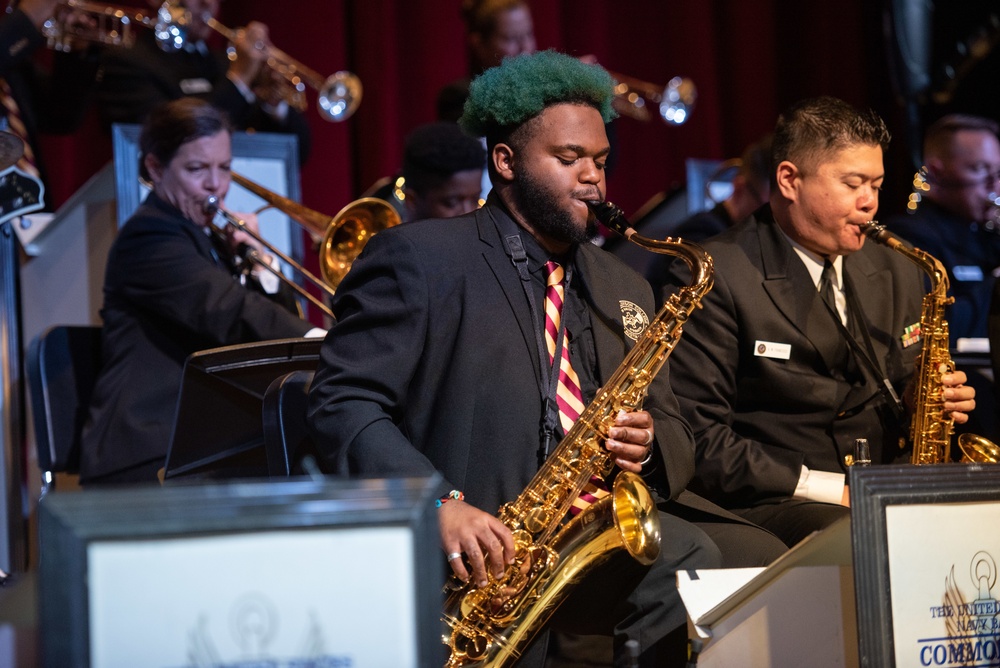 The U.S. Navy Commodores perform at Huston–Tillotson University.