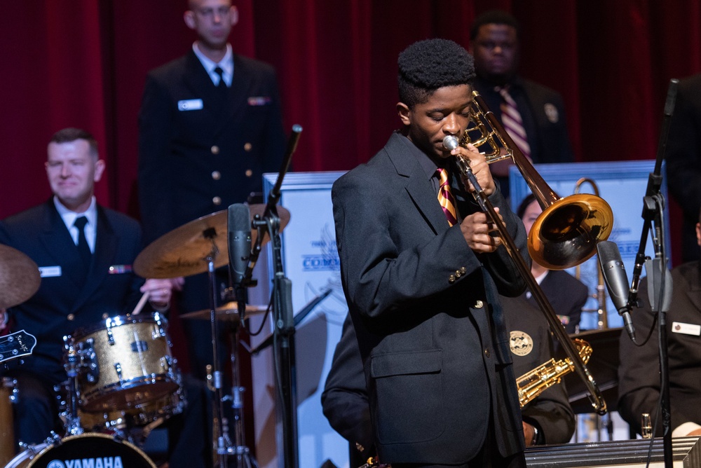 The U.S. Navy Commodores perform at Huston–Tillotson University.