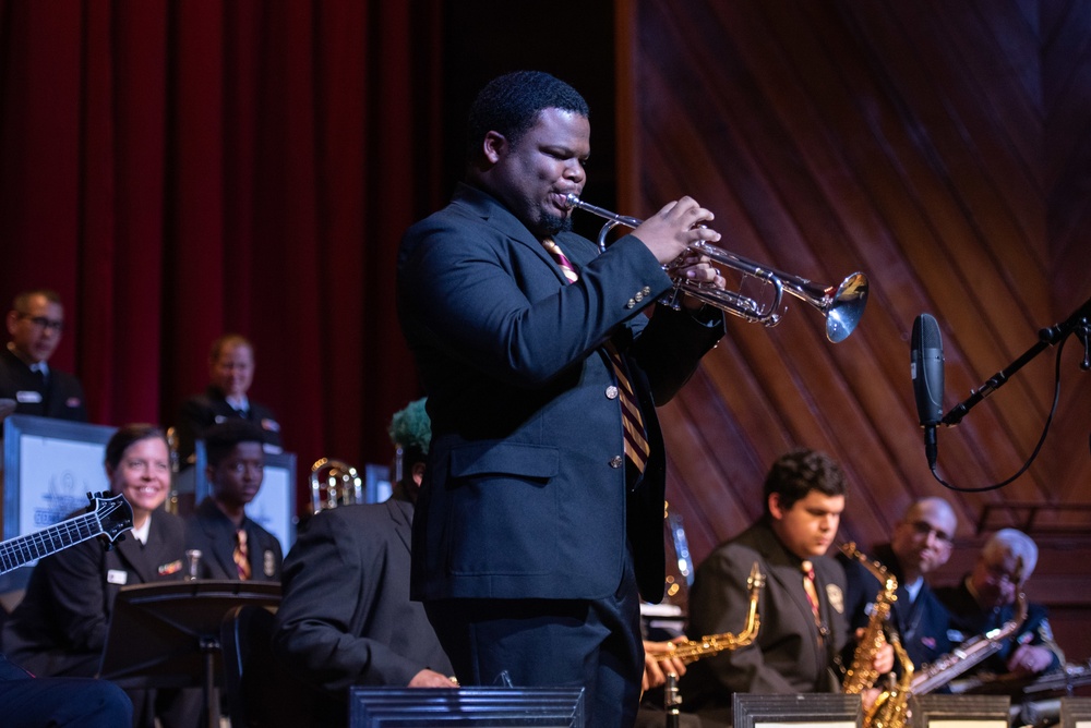 The U.S. Navy Commodores perform at Huston–Tillotson University.