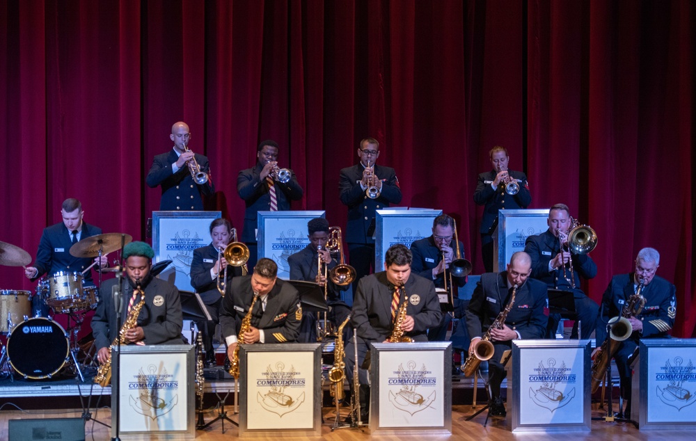 The U.S. Navy Commodores perform at Huston–Tillotson University.