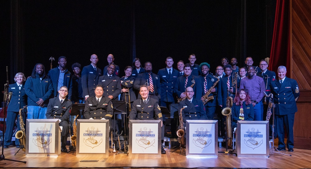 The U.S. Navy Commodores perform at Huston–Tillotson University.