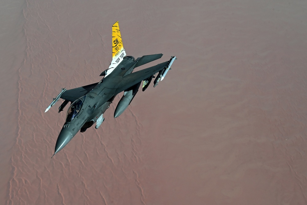 F16s conduct combat air patrol mission in support of OIR