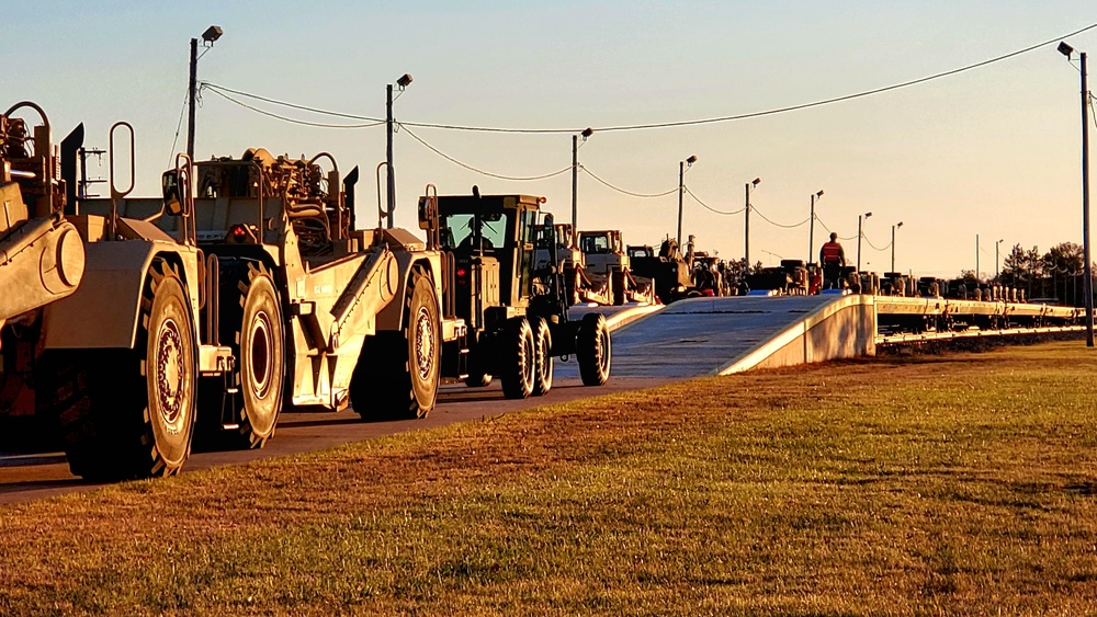 411th Engineer Company equipment deployment by rail movements at Fort McCoy