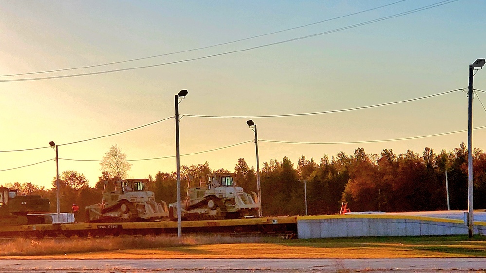 411th Engineer Company equipment deployment by rail movements at Fort McCoy