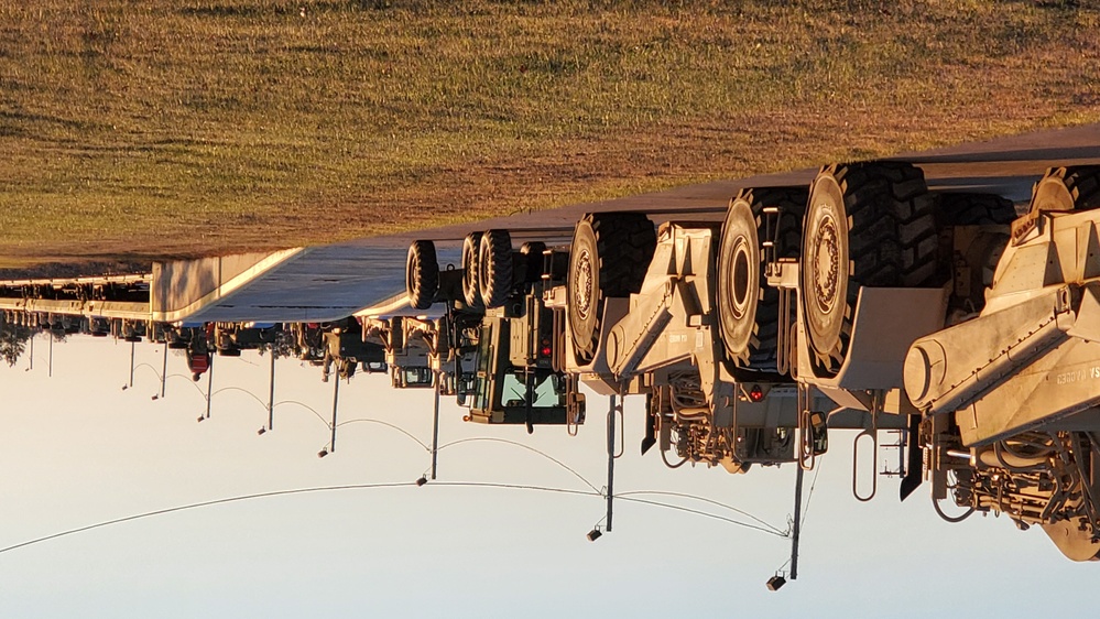 411th Engineer Company equipment deployment by rail movements at Fort McCoy