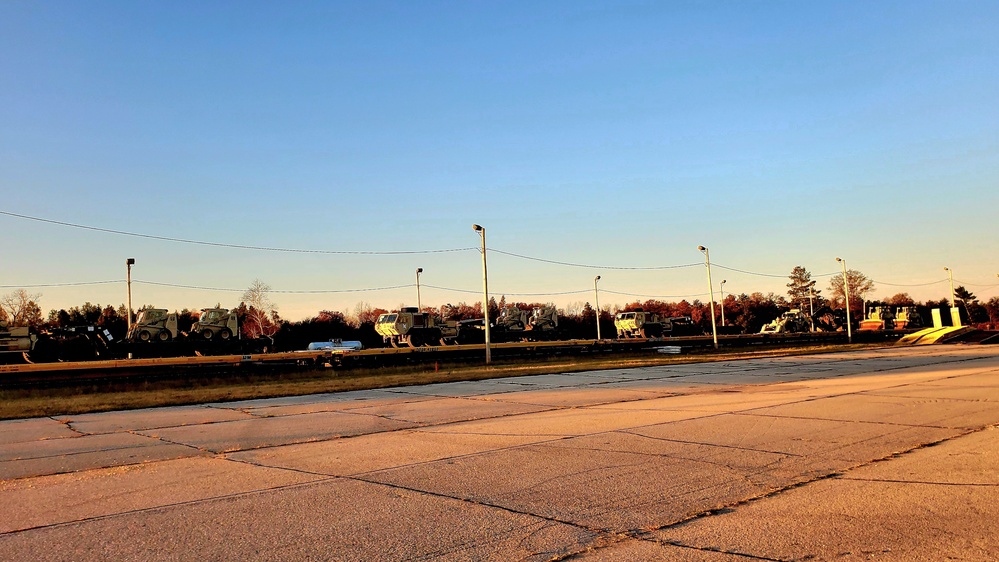 411th Engineer Company equipment deployment by rail movements at Fort McCoy