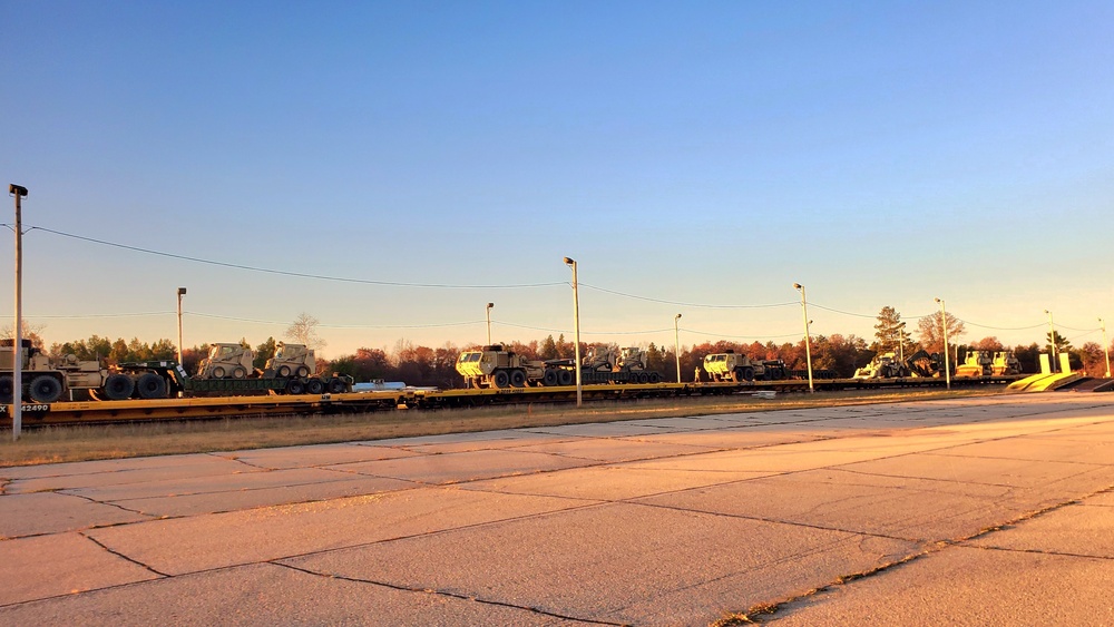 411th Engineer Company equipment deployment by rail movements at Fort McCoy