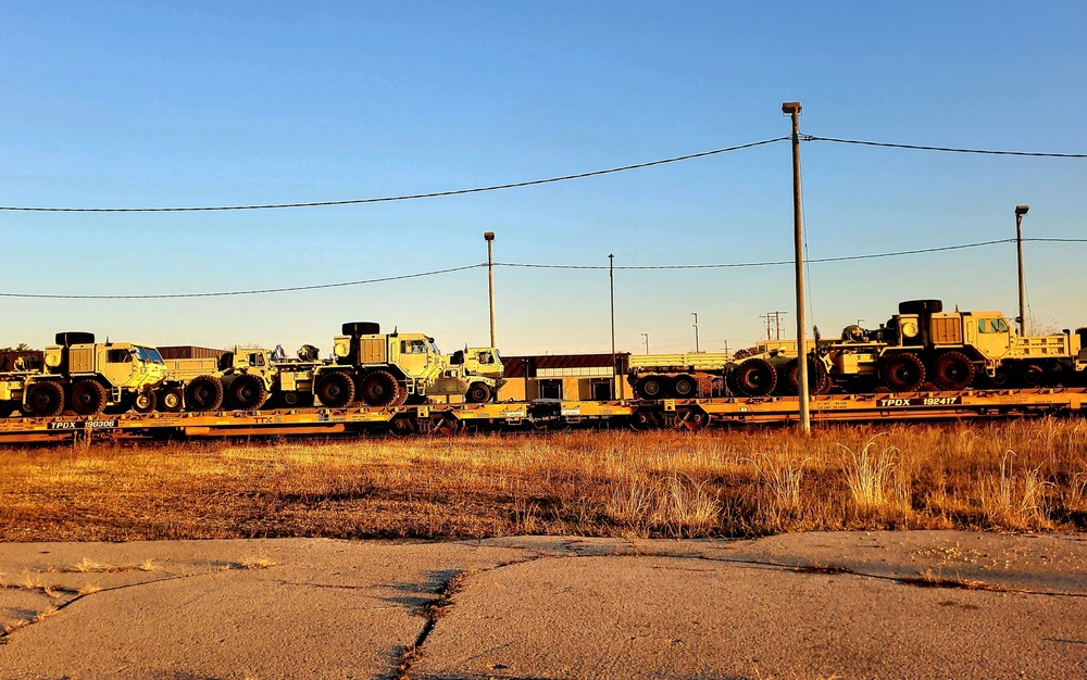 411th Engineer Company equipment deployment by rail movements at Fort McCoy