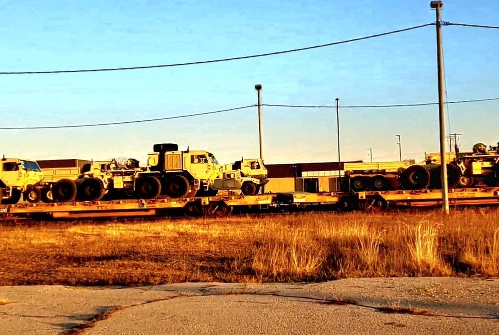 411th Engineer Company equipment deployment by rail movements at Fort McCoy