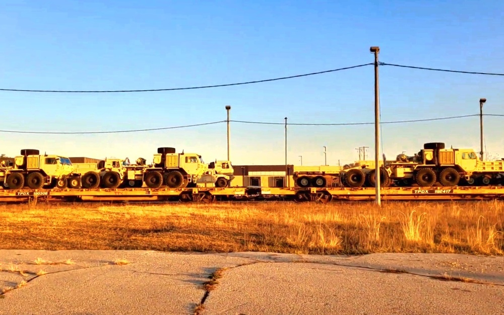 411th Engineer Company equipment deployment by rail movements at Fort McCoy