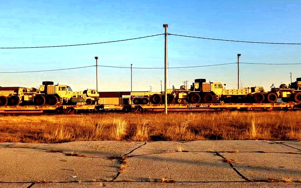 411th Engineer Company equipment deployment by rail movements at Fort McCoy