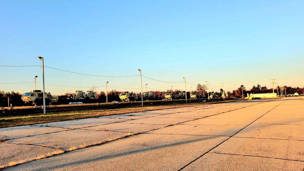 411th Engineer Company equipment deployment by rail movements at Fort McCoy