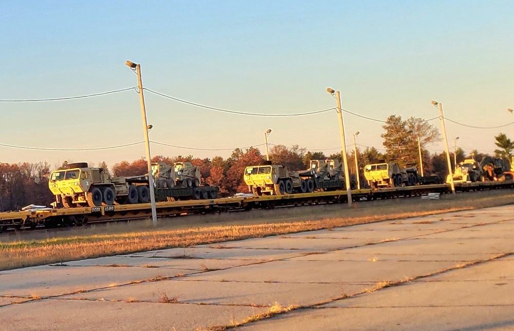 411th Engineer Company equipment deployment by rail movements at Fort McCoy