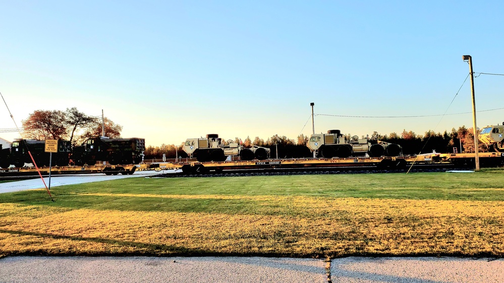 411th Engineer Company equipment deployment by rail movements at Fort McCoy