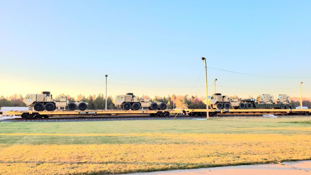 411th Engineer Company equipment deployment by rail movements at Fort McCoy