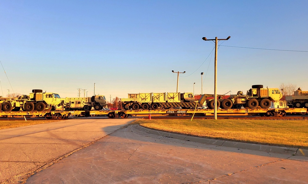 411th Engineer Company equipment deployment by rail movements at Fort McCoy