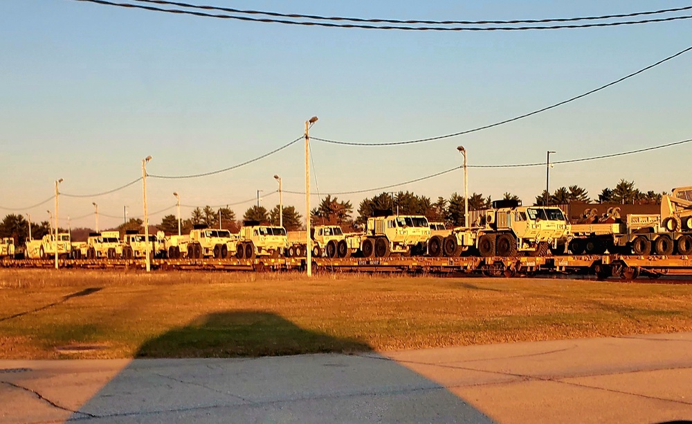 411th Engineer Company equipment deployment by rail movements at Fort McCoy