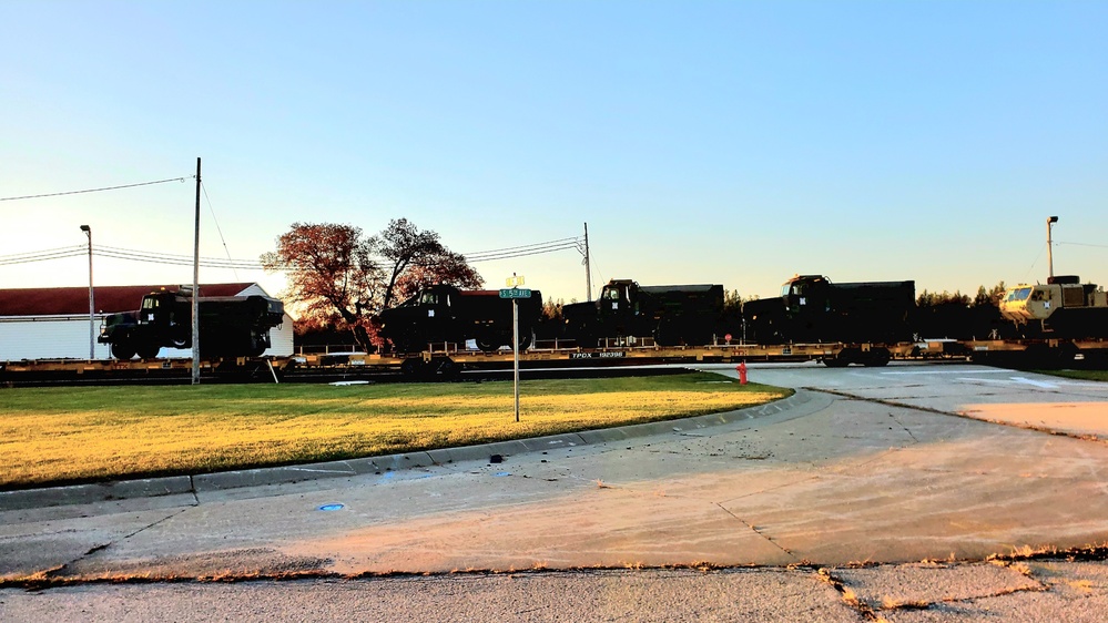 411th Engineer Company equipment deployment by rail movements at Fort McCoy