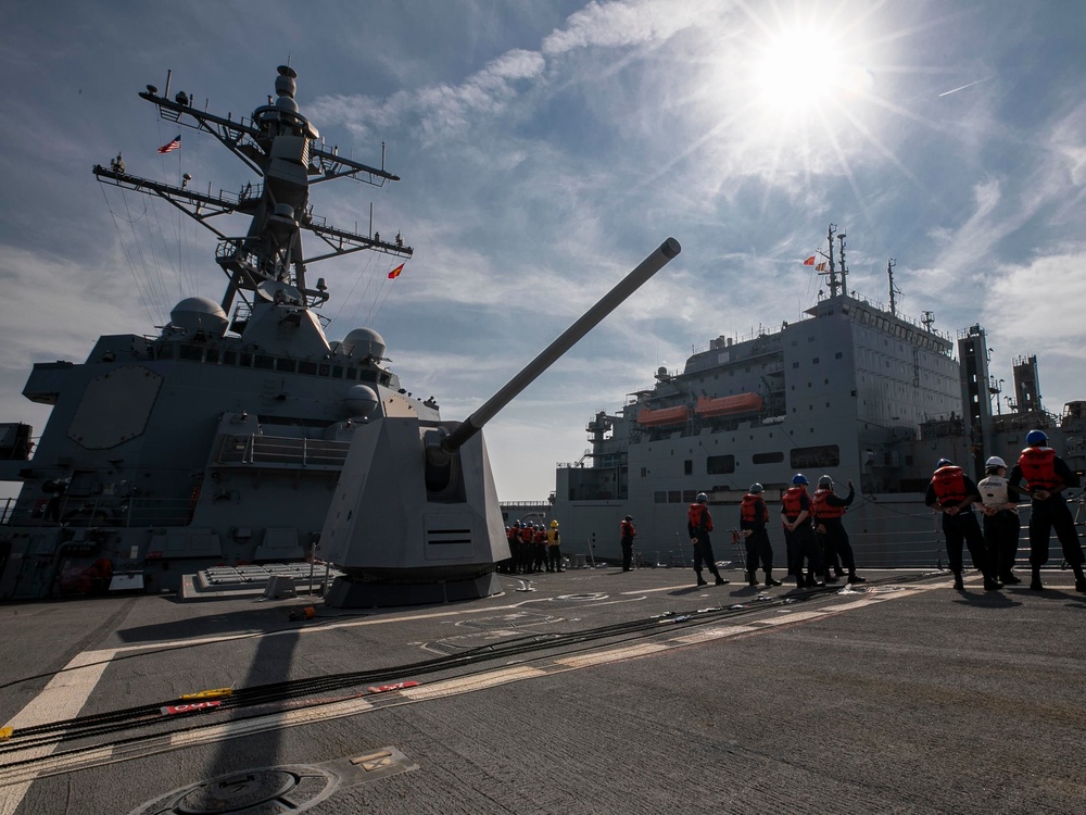 USS Delbert D. Black Conducts RAS with USNS Alan Shepard