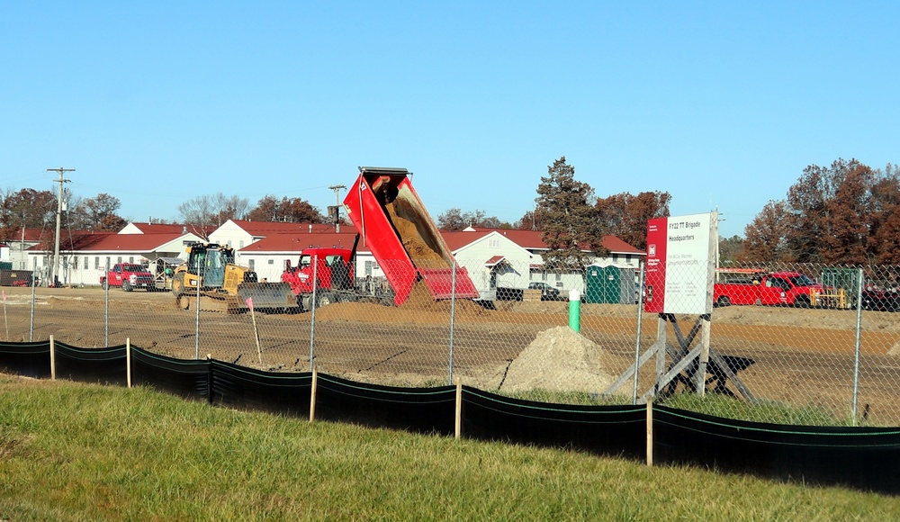 November 2022 construction operations of $11.96 million transient training brigade headquarters at Fort McCoy