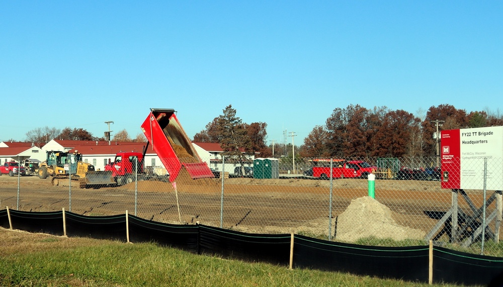 November 2022 construction operations of $11.96 million transient training brigade headquarters at Fort McCoy