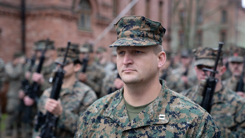 U.S. Marines with Combat Logistics Battalion 6 Participate in Finnish-Swedish Heritage Day Parade with Finnish Soldiers