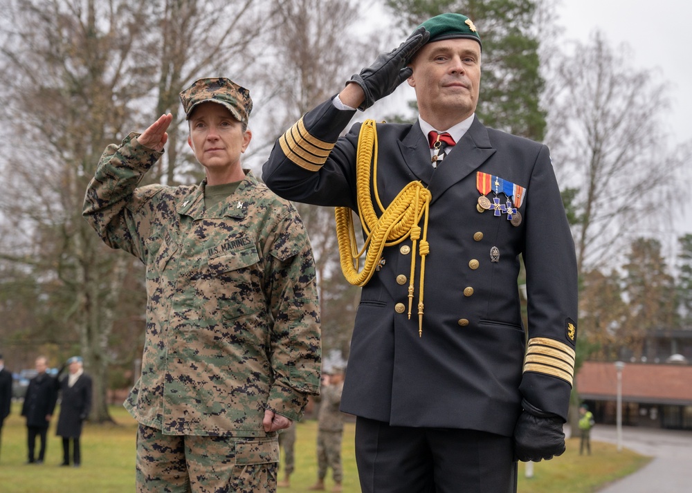 U.S. Marines with Combat Logistics Battalion 6 Participate in Finnish-Swedish Heritage Day Parade with Finnish Soldiers