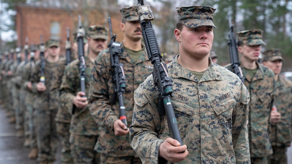 U.S. Marines with Combat Logistics Battalion 6 Participate in Finnish-Swedish Heritage Day Parade with Finnish Soldiers