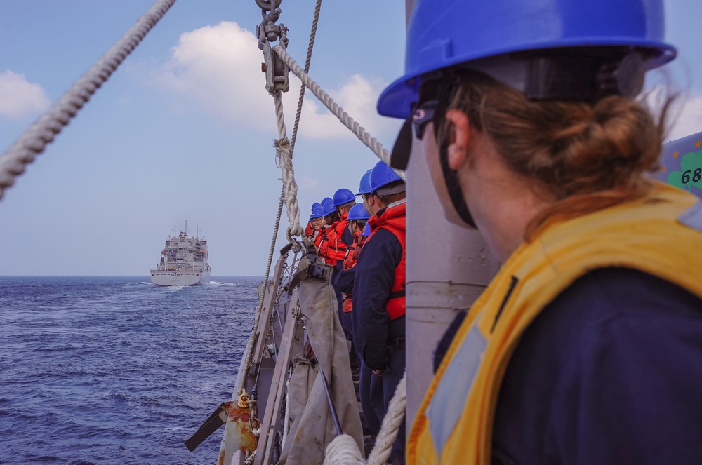 The Sullivans conducts replenishment-at-sea